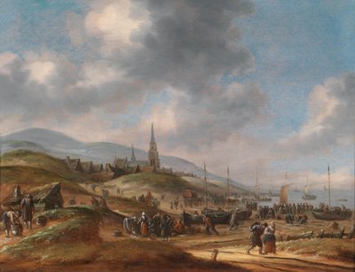 View of the Beach at Scheveningen by Thomas Heeremans